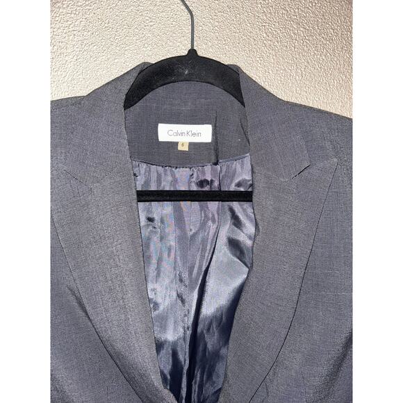 Calvin Klein Professional Preppy Academia Notched Lapel Single Button Blazer - Picture 2 of 7